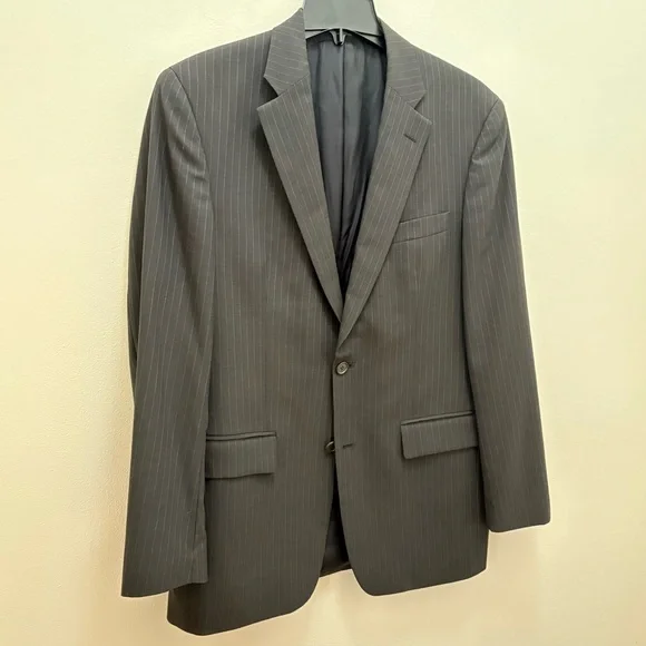 John Varvatos Gray Pinstripe Worsted Wool Sullivan Suit Jacket Blazer Size 40R/M
